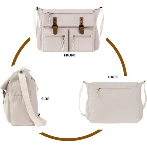 Canvas Messenger Bag Crossbody Shoulder Travel Work Bag for Men Women Laptop - Picture 6 of 7